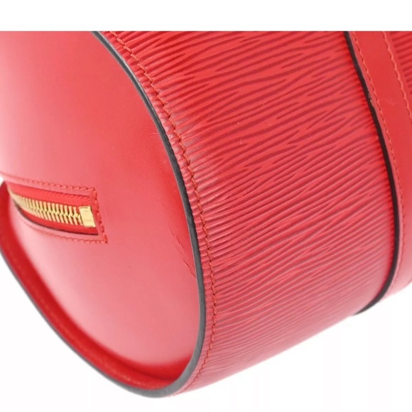 LOUIS VUITTON RED Epi Soufflot Cylinde Bag  HANDBAG 2 Piece - Picture 12 of 12